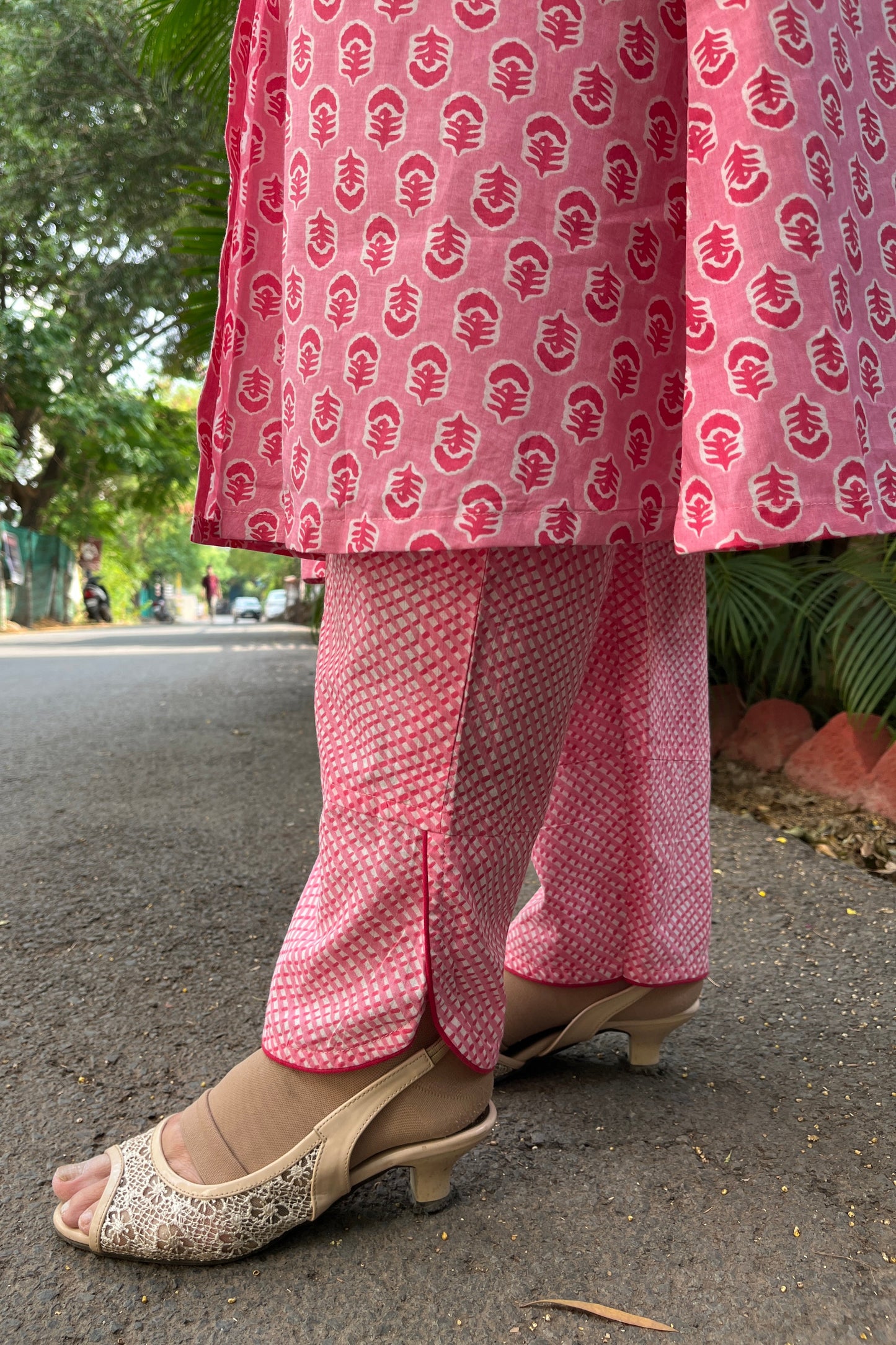 Ojsavi Angrakha style cotton Kurta Set