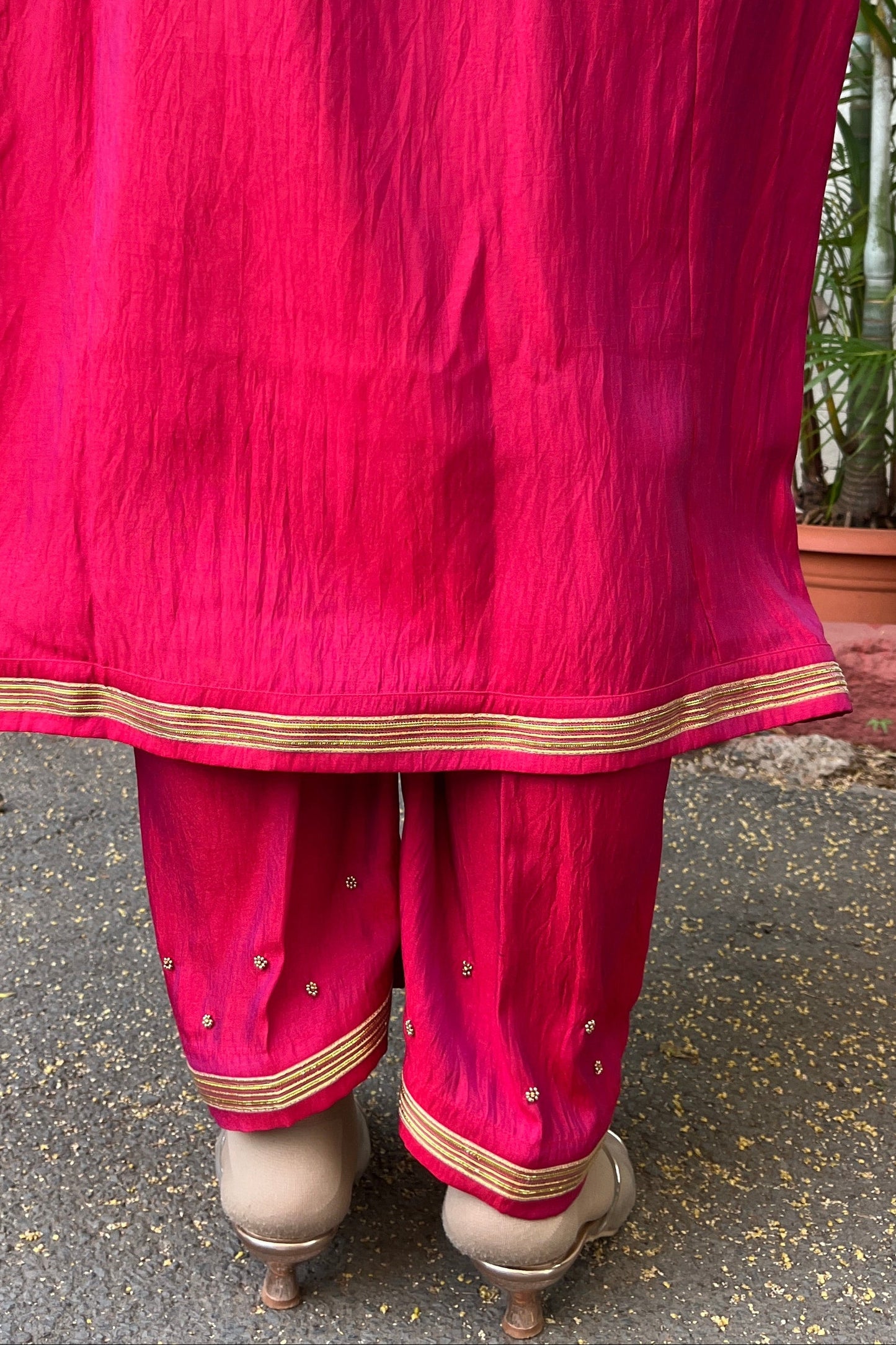 Tanuja Handwork Silk Kali Kurta (Bottom)