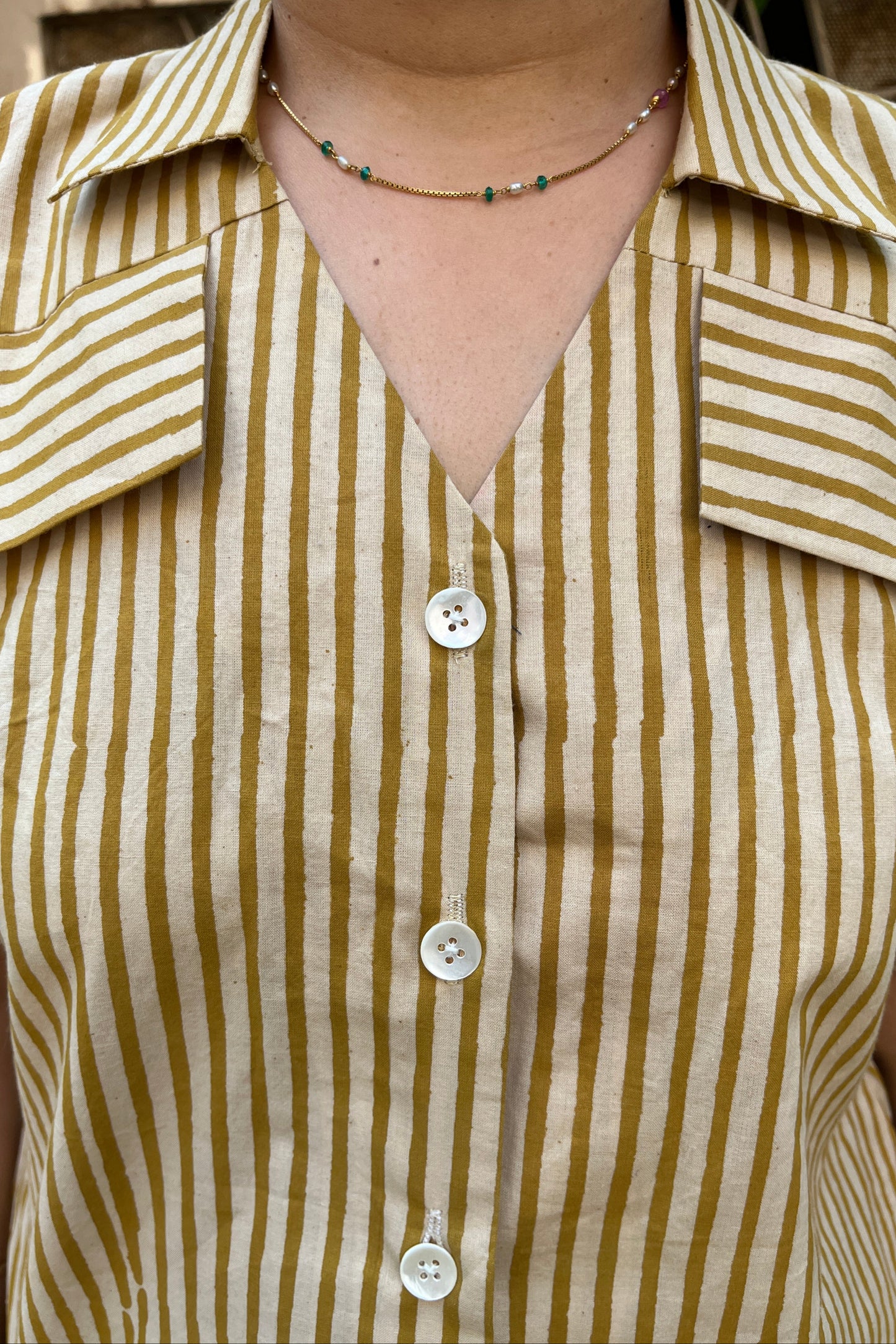 Sanya Block Printed Cotton Shirt