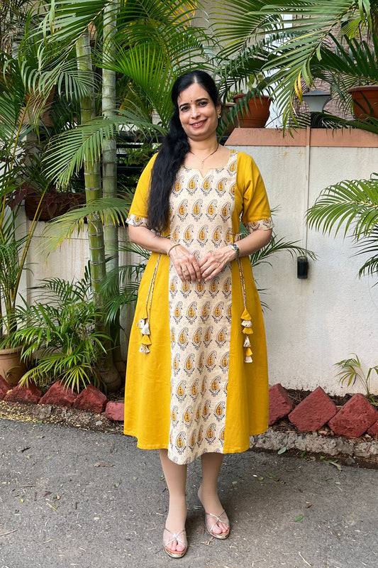 Aradhya Kalamkari Cotton Kali Dress