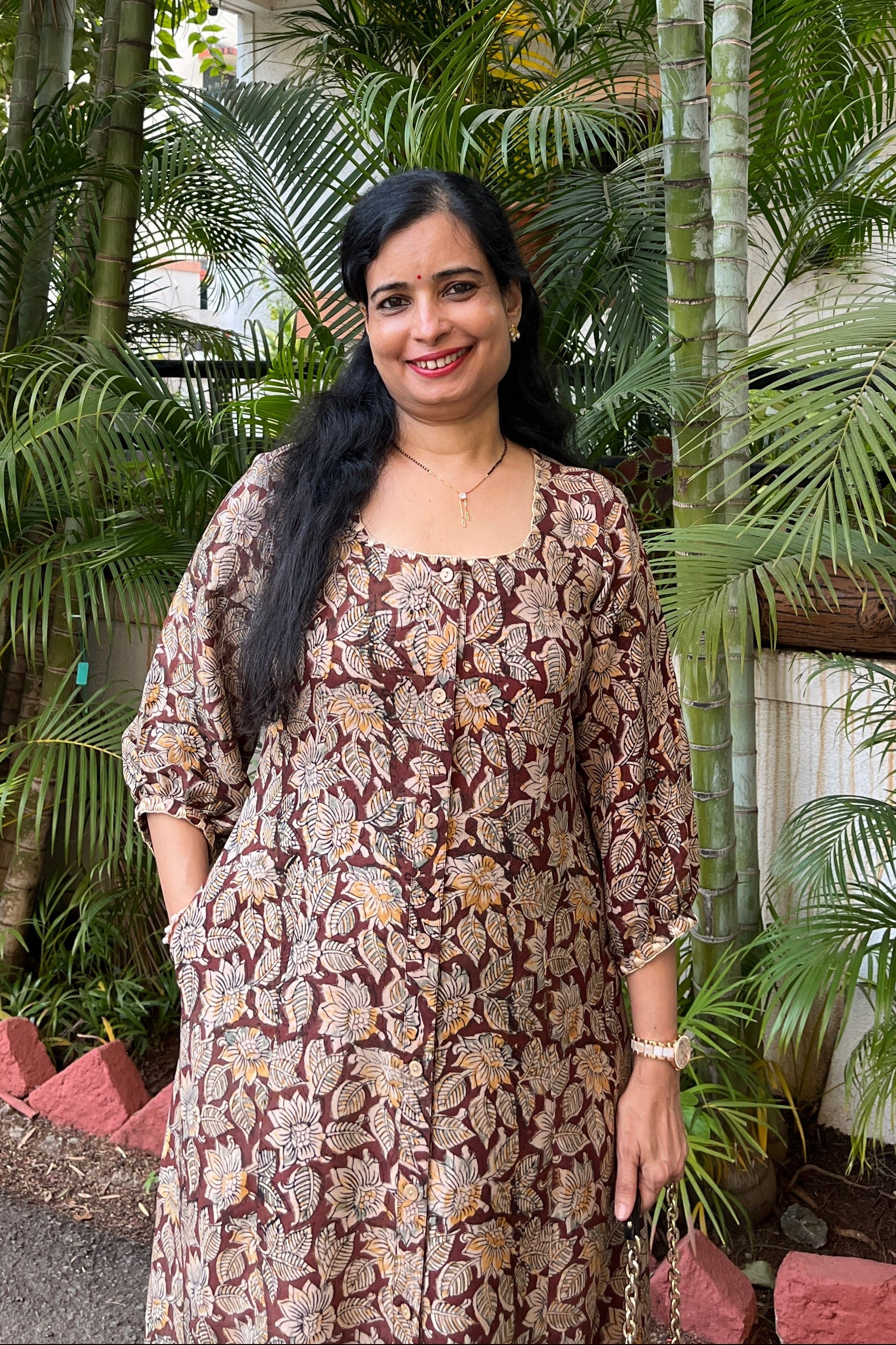 kalamkari silk dress Pen Kalamkari Silk Dress