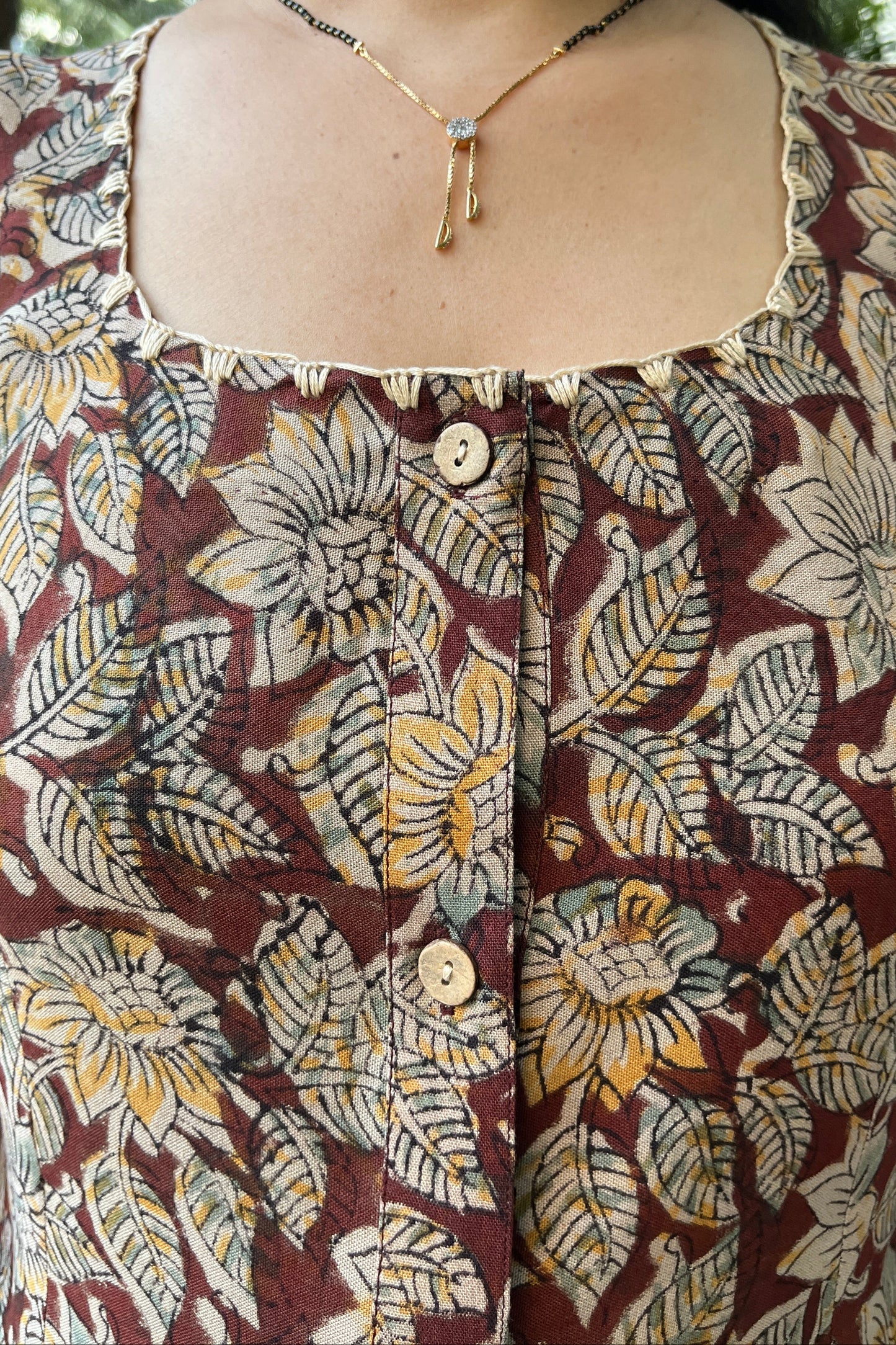 Manisha Hand Block  Kalamkari Silk Dress