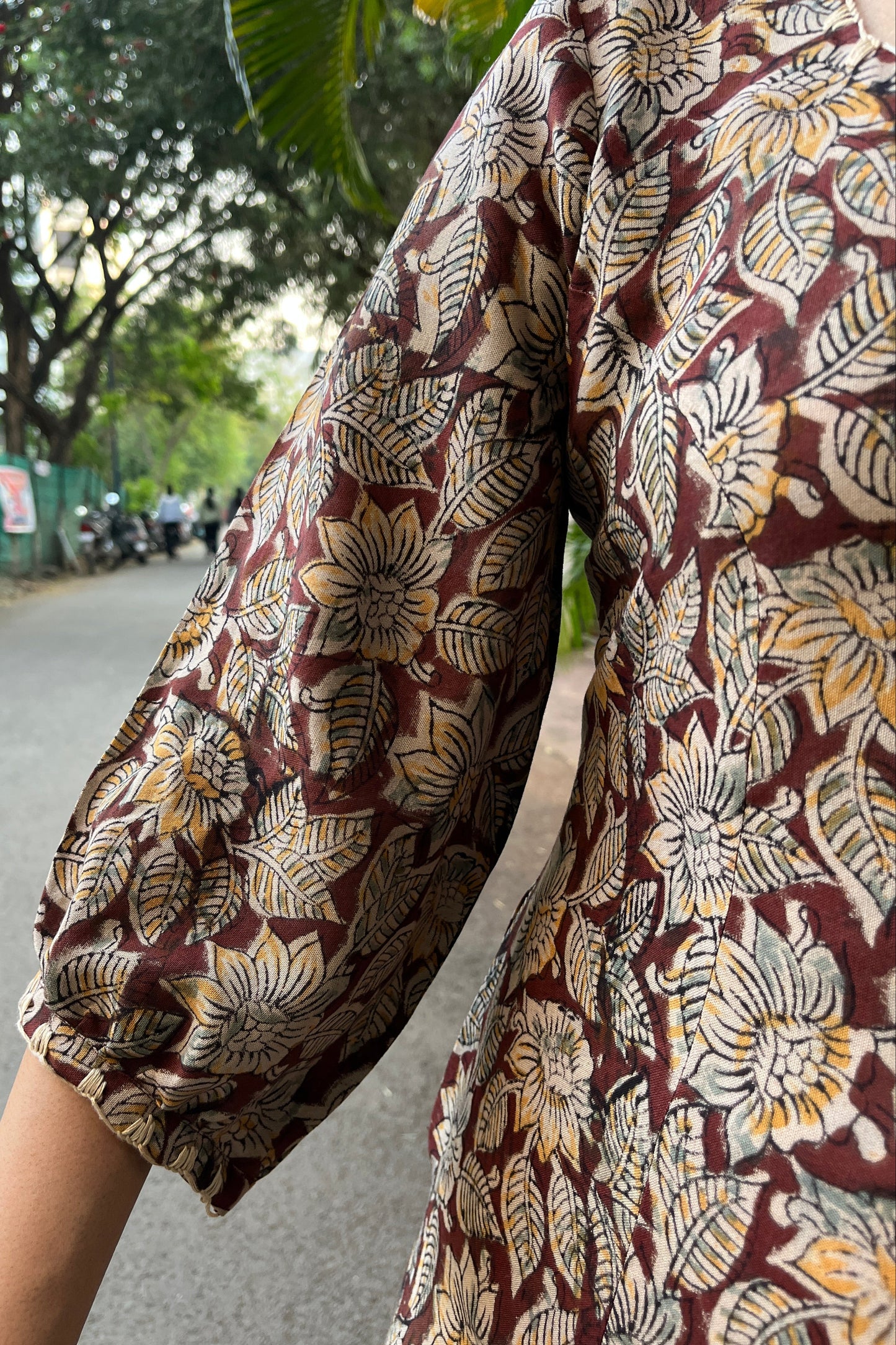 Manisha Hand Block  Kalamkari Silk Dress