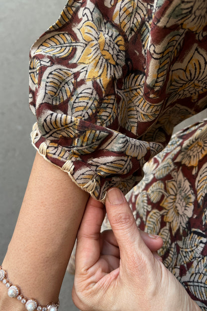 Manisha Hand Block  Kalamkari Silk Dress