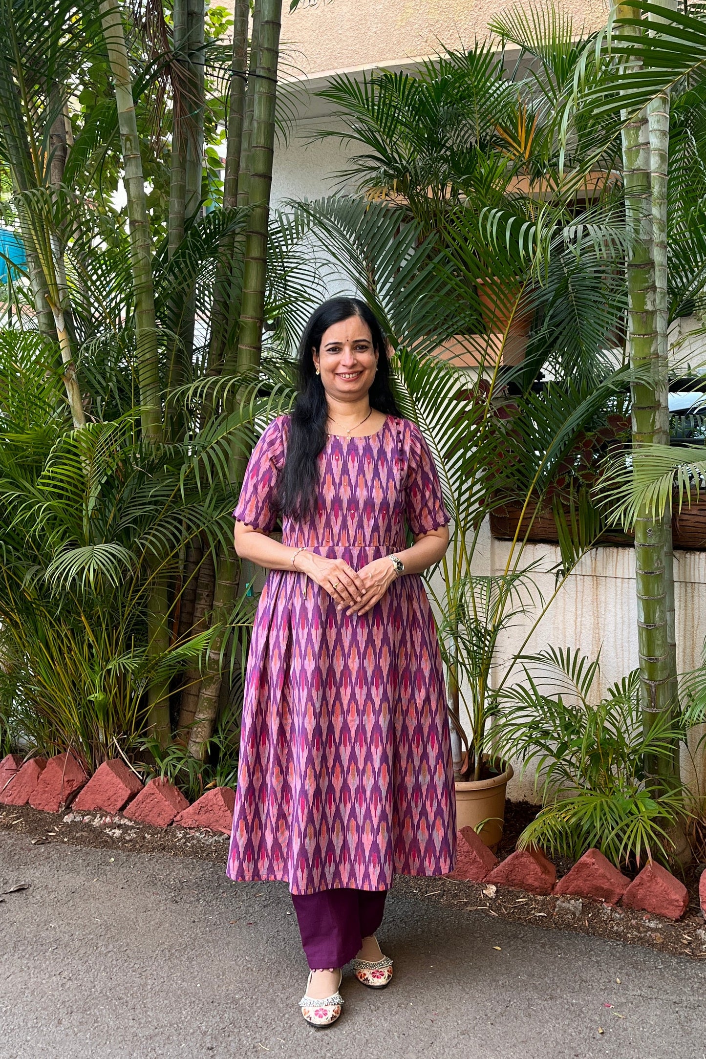 Mohini Ikkt Kurta (With Add - on Bottom)