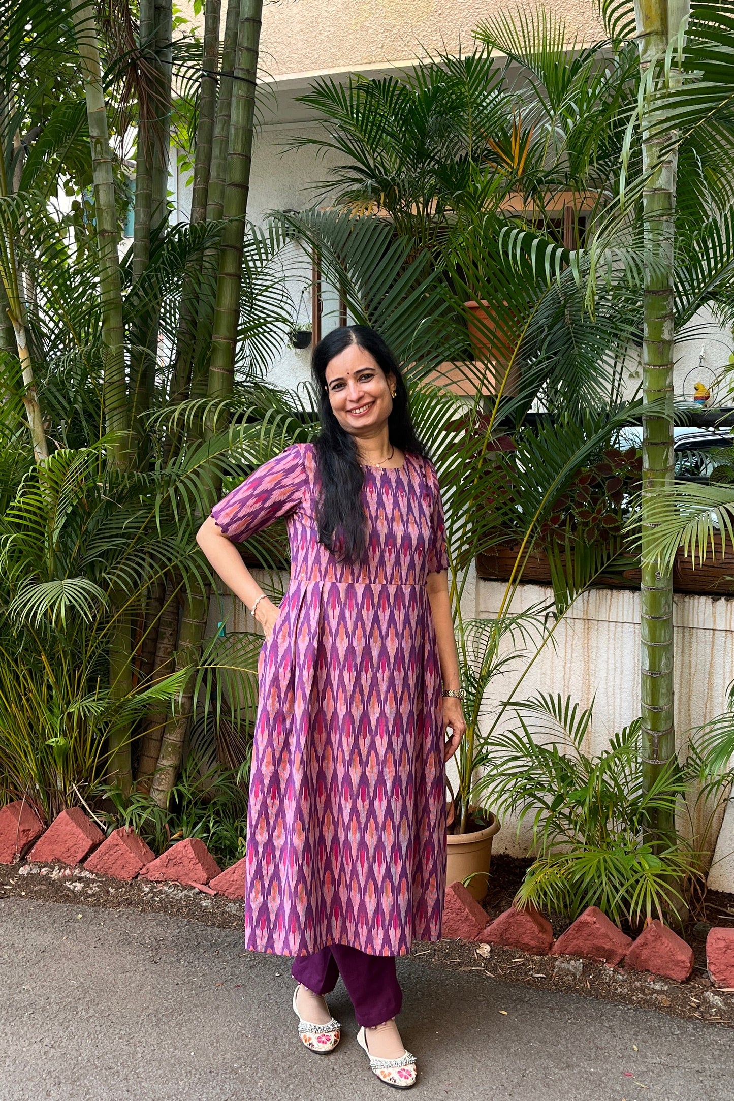 Mohini Ikkt Kurta (With Add - on Bottom)