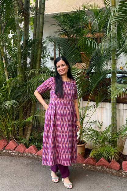Mohini Ikkt Kurta (With Add - on Bottom)