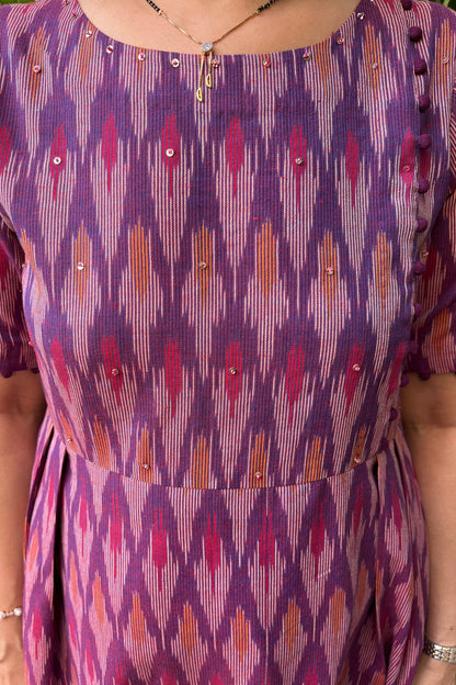 Mohini Ikkt Kurta (With Add - on Bottom)