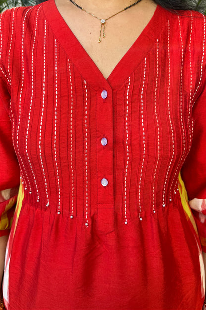 Namrata cotton silk kurta (With Add - on Bottom)