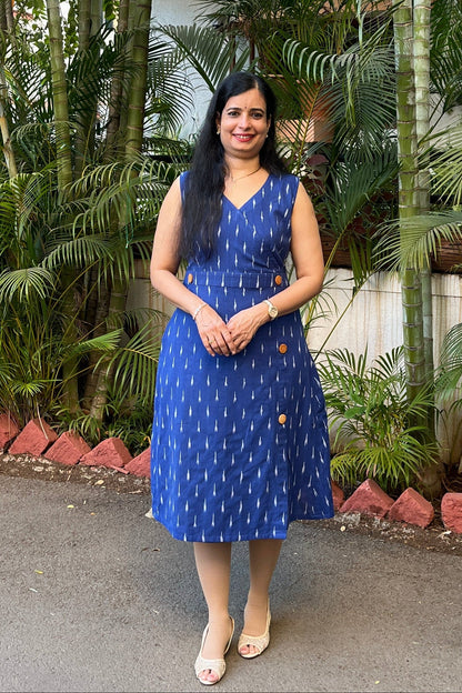 Jivika Ikkat Cotton Dress