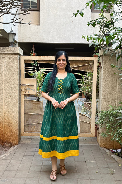 Pooja Ikkat Cotton Dress