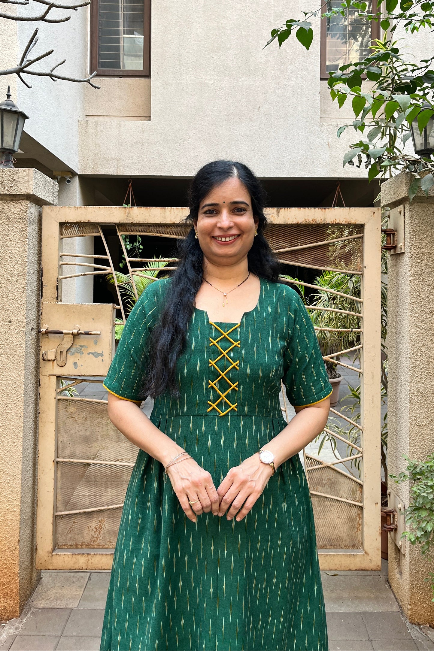 Pooja Ikkat Cotton Dress