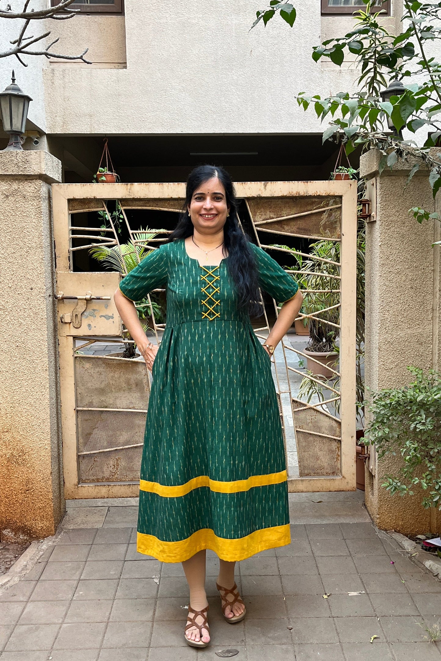Pooja Ikkat Cotton Dress