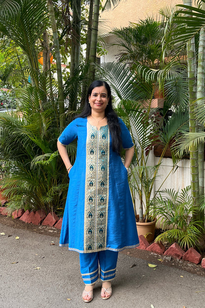 Radhika Cotton Silk Kurta (With Add-on Bottom)