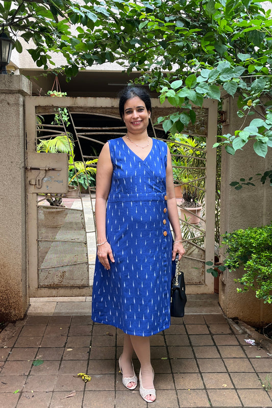 Jivika Ikkat Cotton Dress