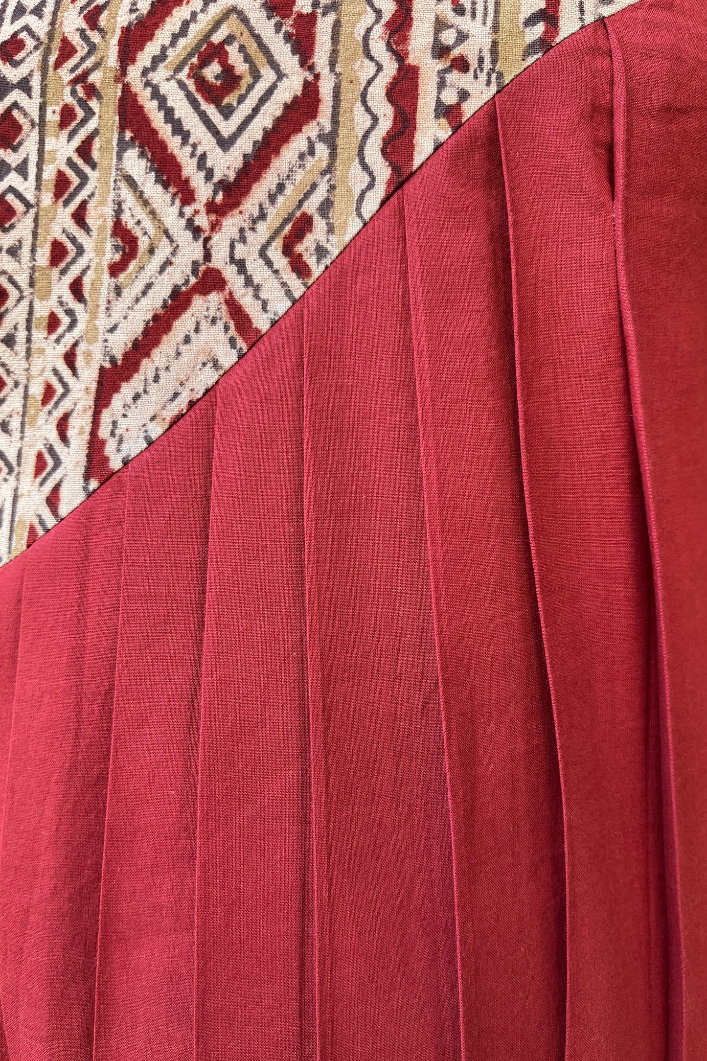 Riya Maroon Front Gather cotton Dress