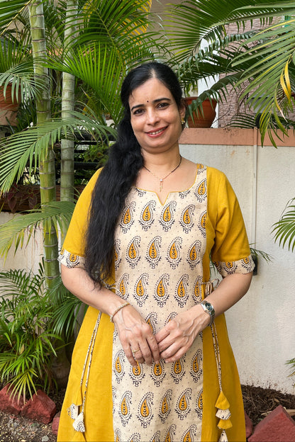Aradhya Kalamkari Cotton Kali Dress