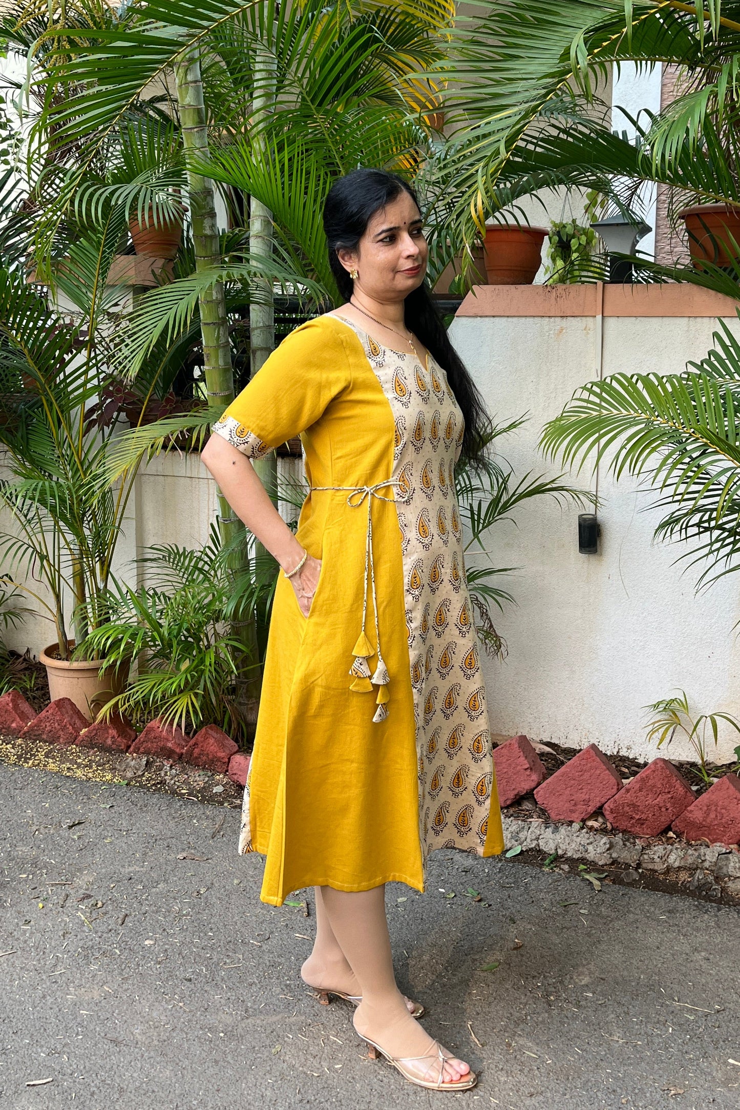 Aradhya Kalamkari Cotton Kali Dress