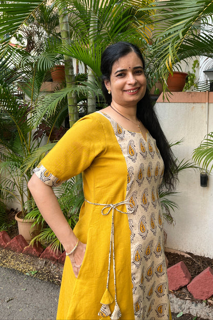 Aradhya Kalamkari Cotton Kali Dress