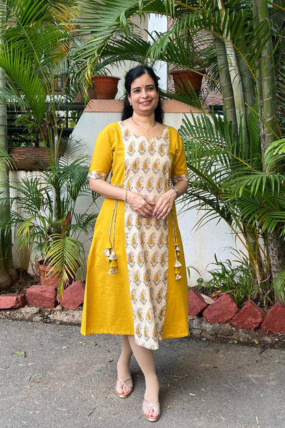 Aradhya Kalamkari Cotton Kali Dress