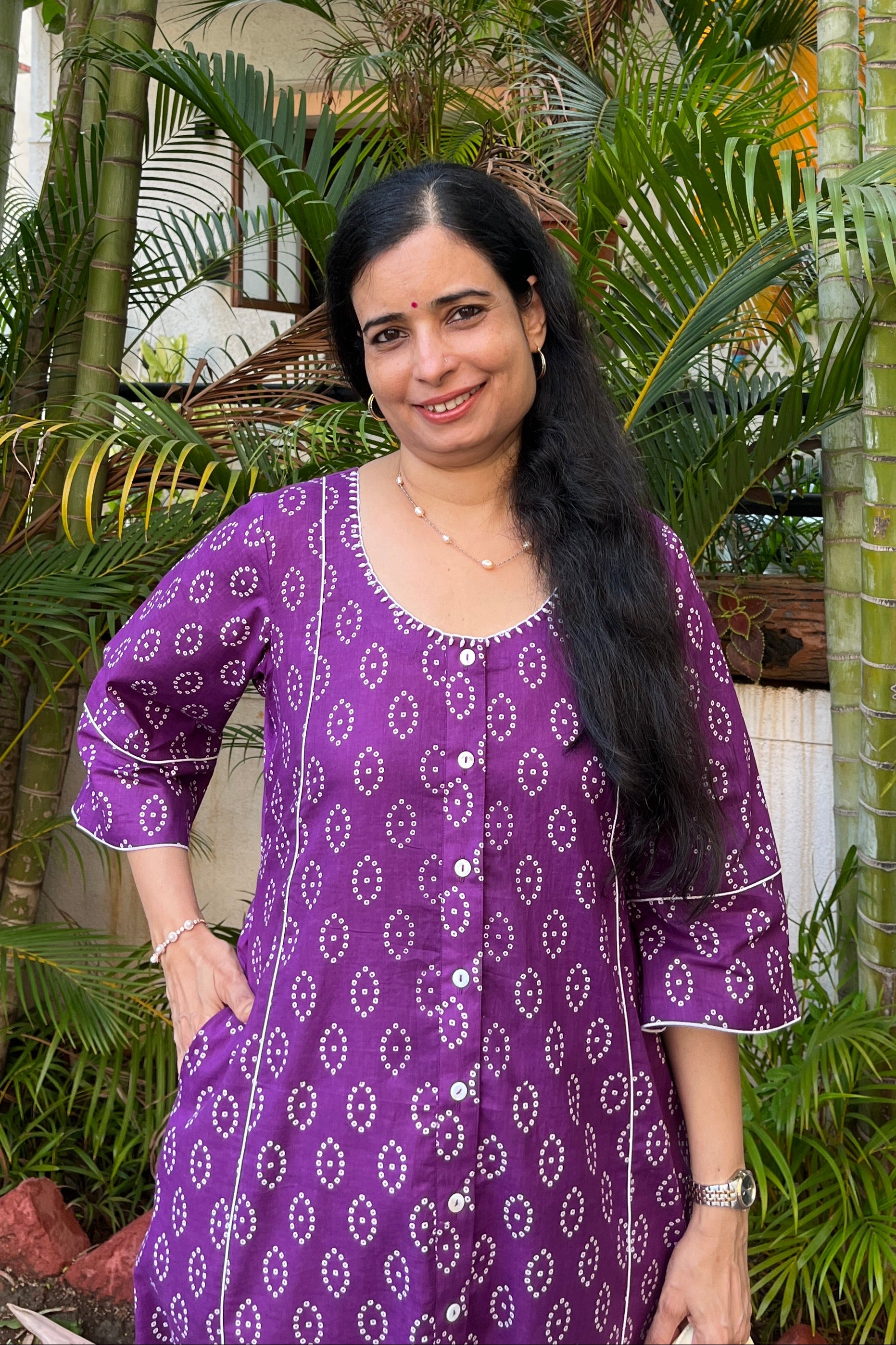 Buy Purple Cotton Dress Online