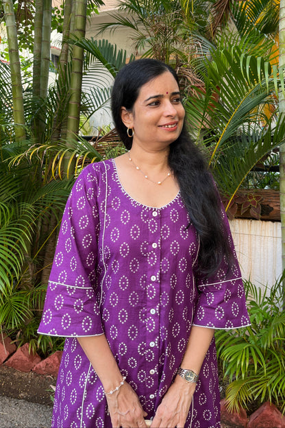 Shop Purple Cotton Dresses For Ladies Online India