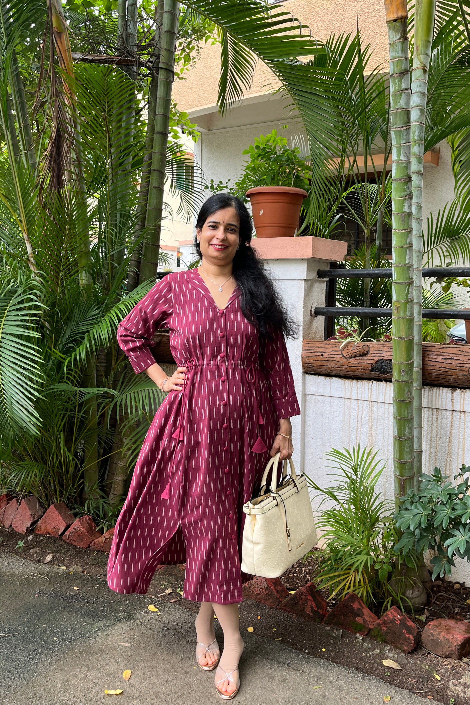 cotton ikkat dresses Buy Women Roohi : Red Cotton Ikkat Dress In India