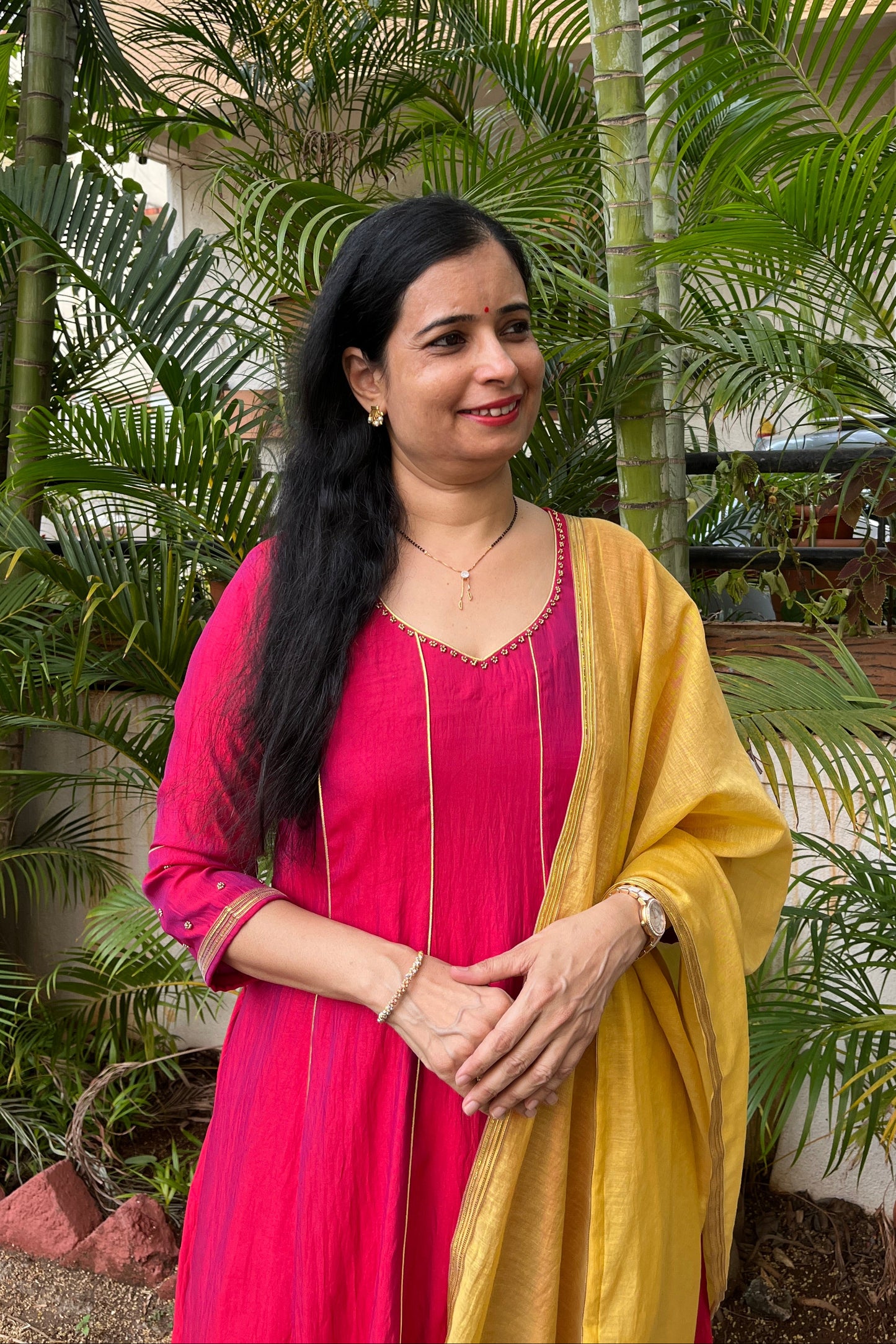 Tanuja Handwork Silk Kali Kurta