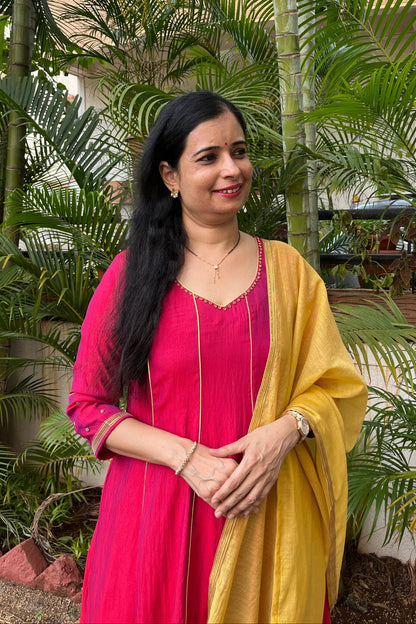 Tanuja Handwork Silk Kali Kurta
