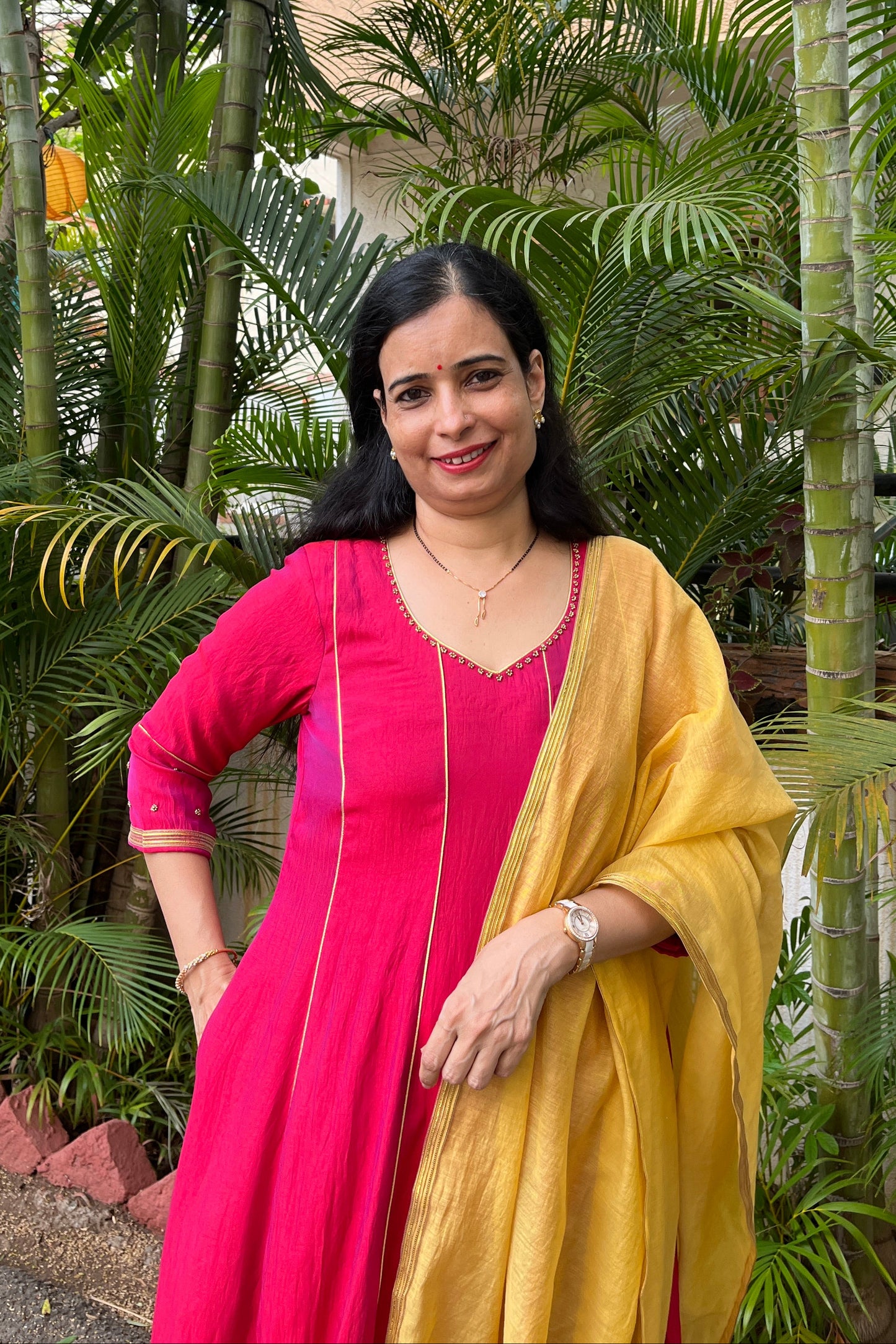 Tanuja Handwork Silk Kali Kurta