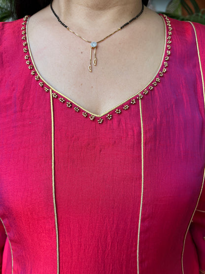 Tanuja Handwork Silk Kali Kurta