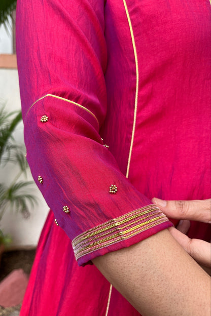 Tanuja Handwork Silk Kali Kurta