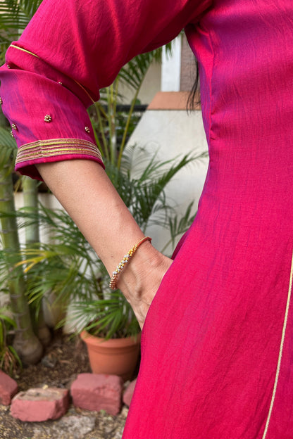 Tanuja Handwork Silk Kali Kurta