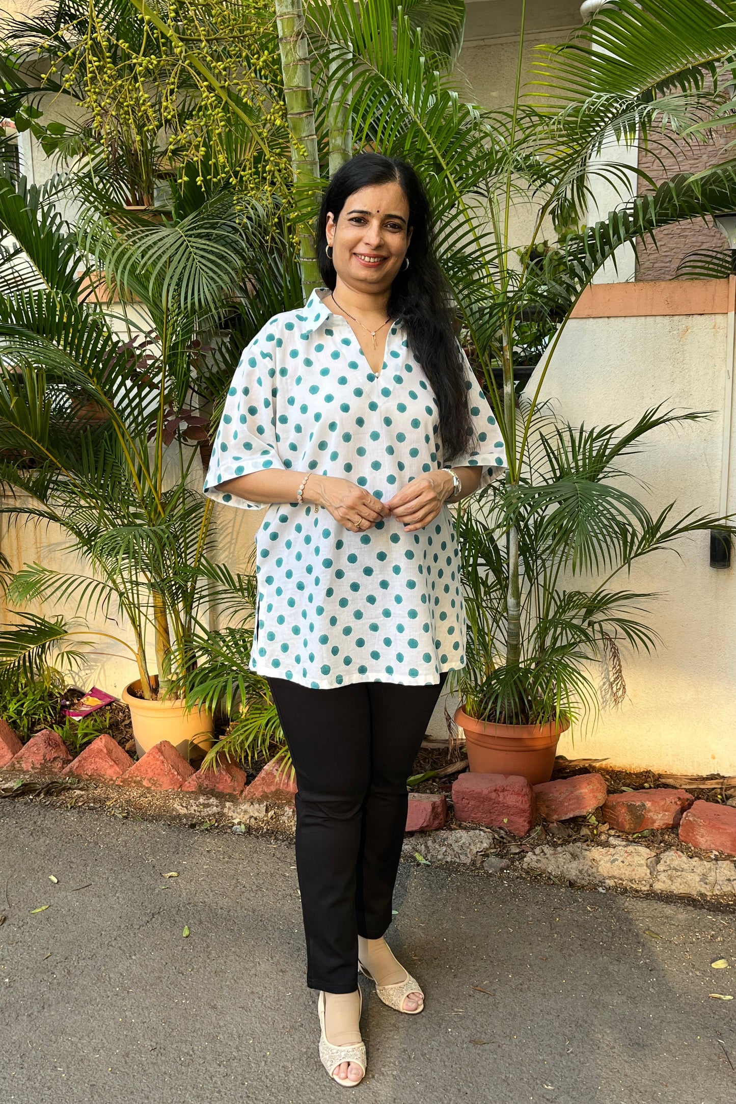 Buy printed cotton top for ladies