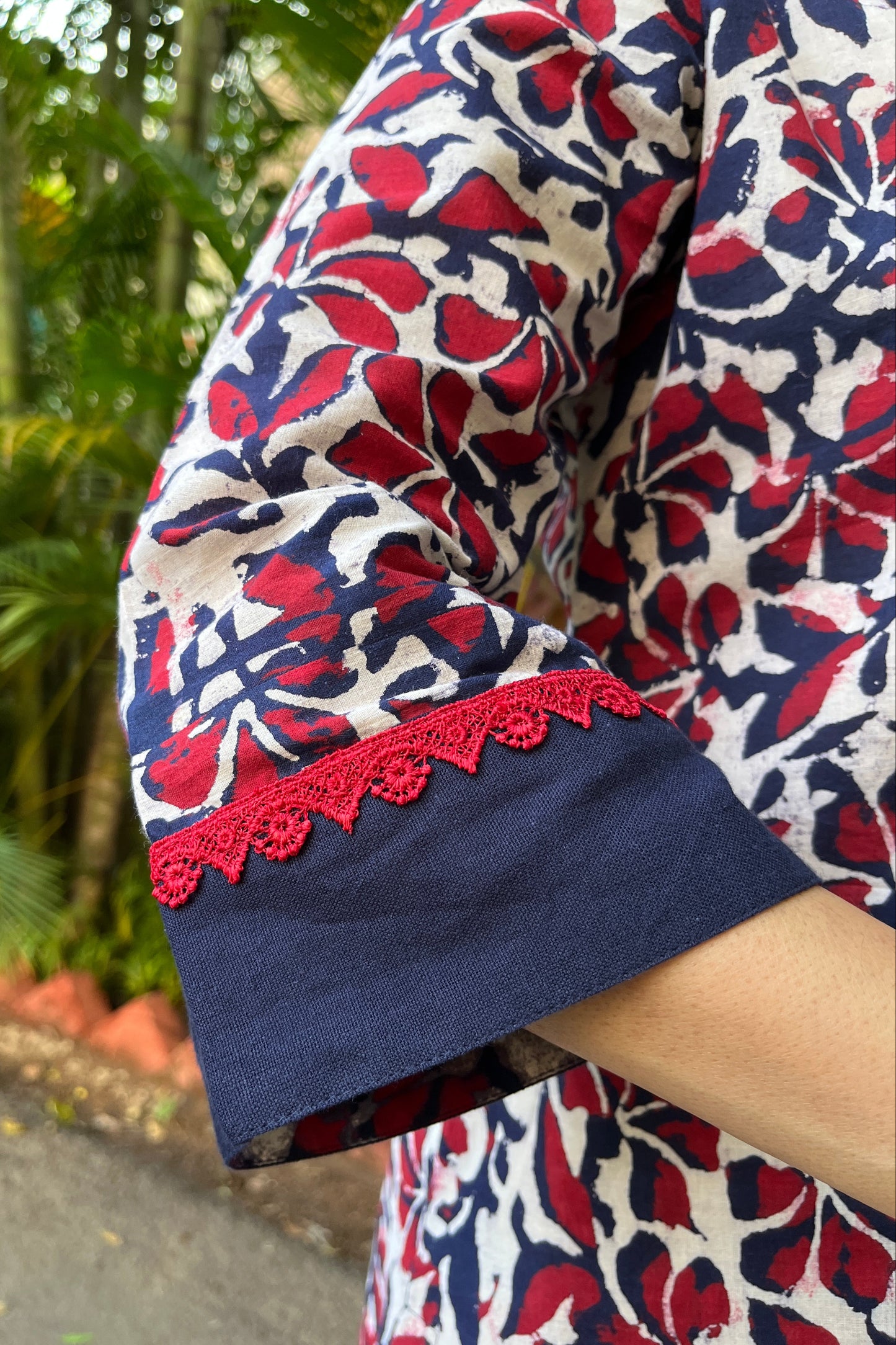 Neena Block Printed Cotton Kurta (With Add - on Bottom)
