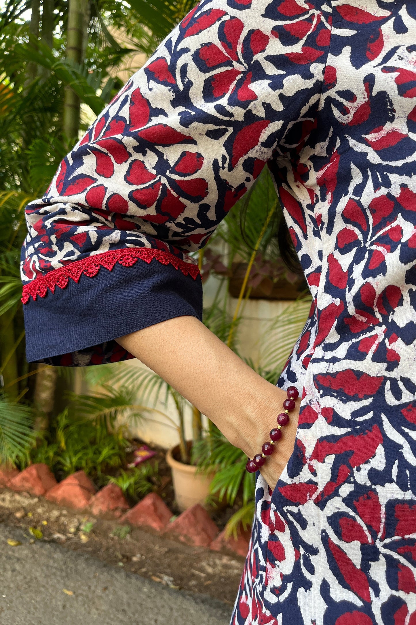 Neena Block Printed Cotton Kurta (With Add - on Bottom)