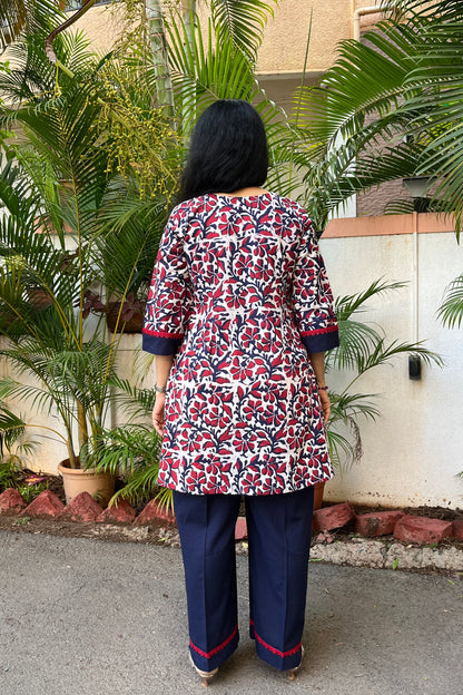 Neena Block Printed Cotton Kurta (With Add - on Bottom)