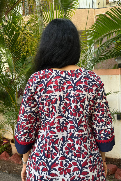 Neena Block Printed Cotton Kurta (With Add - on Bottom)