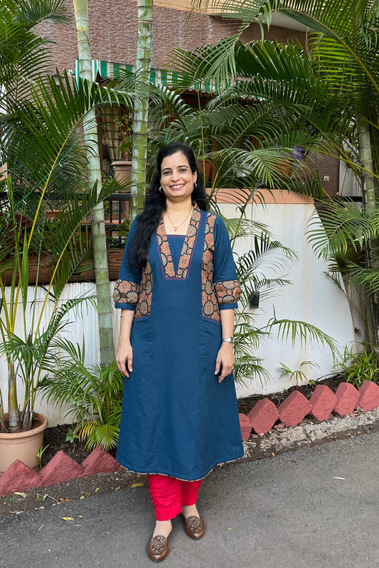 Lata Cotton Kurta (With Add - on Bottom )