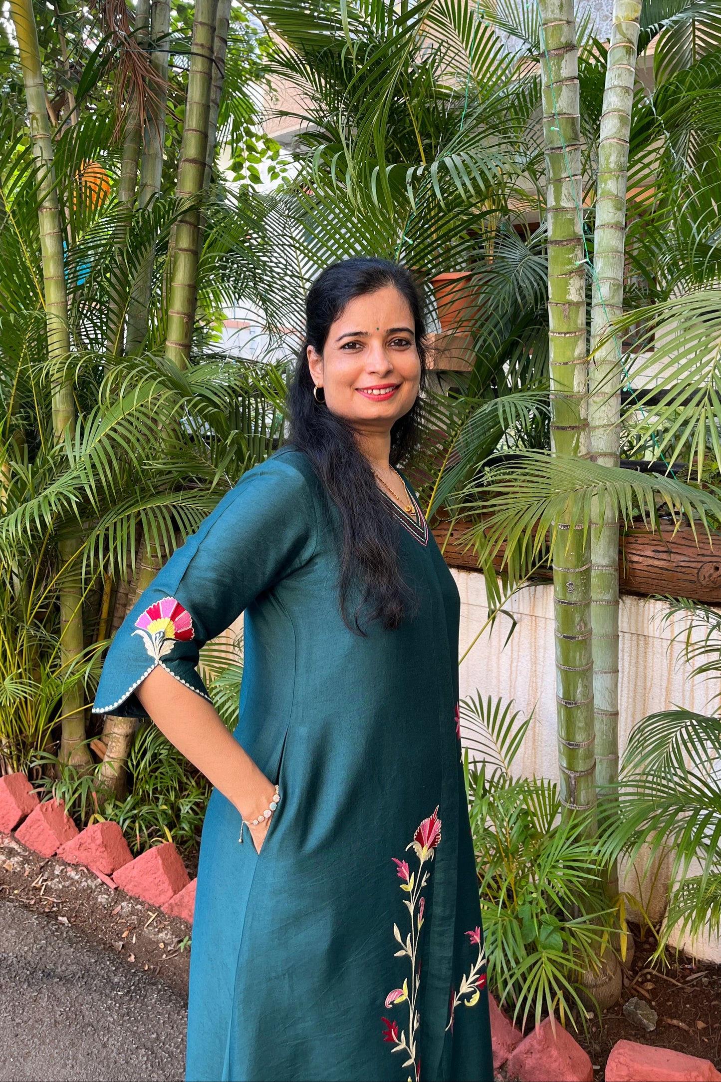 Malvika Cotton Silk Kurta (With Add-on bottom)