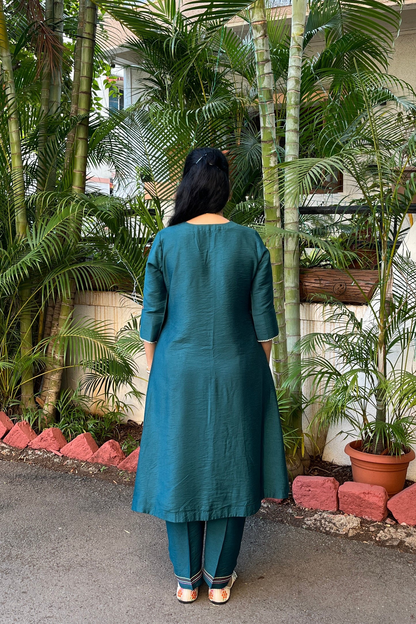 Malvika Cotton Silk Kurta (With Add-on bottom)