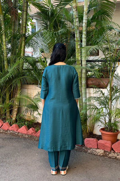 Malvika Cotton Silk Kurta (With Add-on bottom)