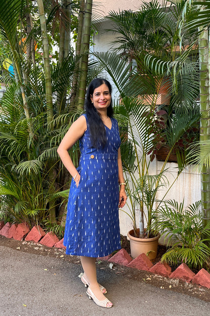 Jivika Ikkat Cotton Dress