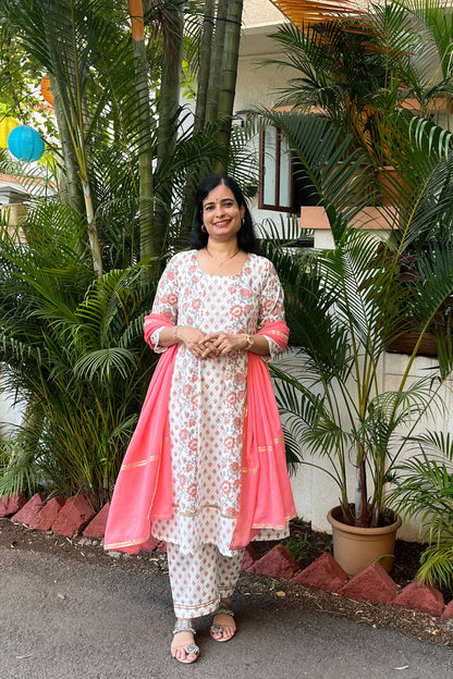 Megha Anarkali kurta (With Add  - on Bottom And Dupatta)