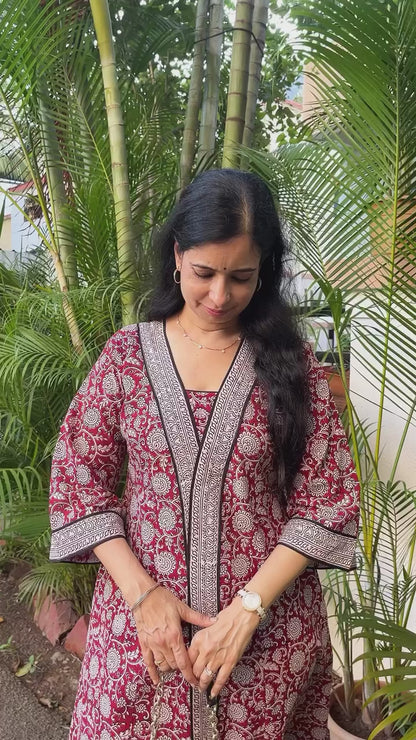 Kalika Hand block  Bagh Print Kali Dress