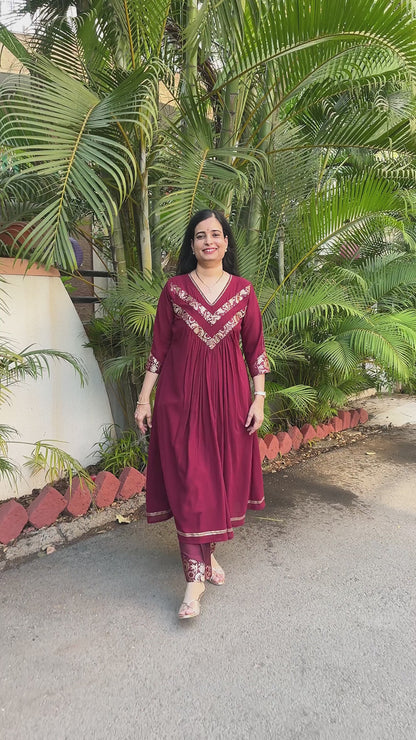 Vanya Handwork Gorgette Kurta (With Add on - Bottom)