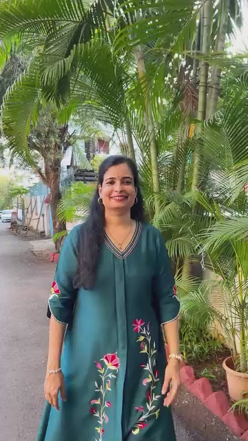 Malvika Cotton Silk Kurta (With Add-on bottom)