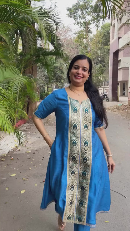 Radhika Cotton Silk Brocade  Kurta (With Add-on Bottom)